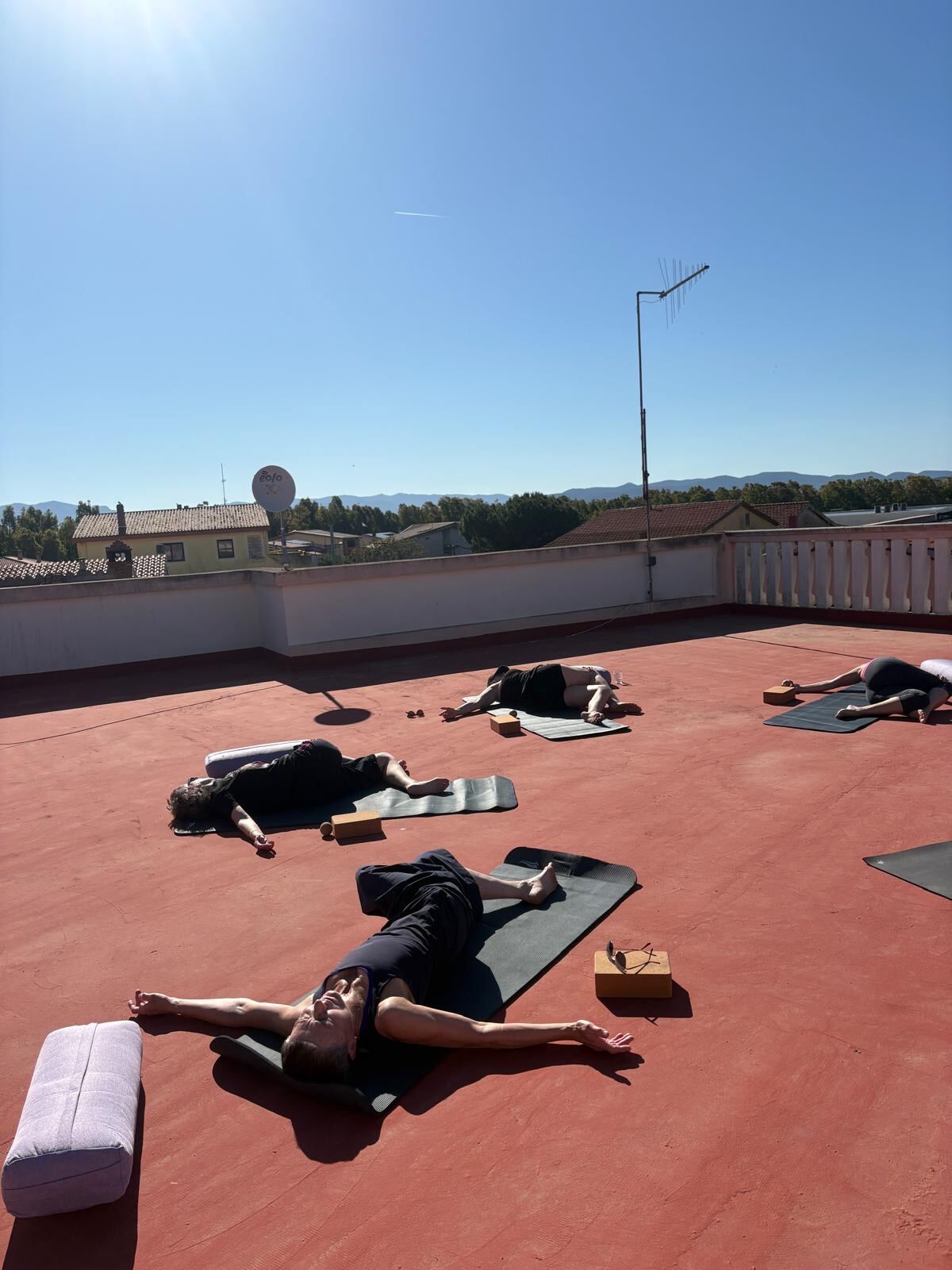 Yoga auf der Dachterrasse